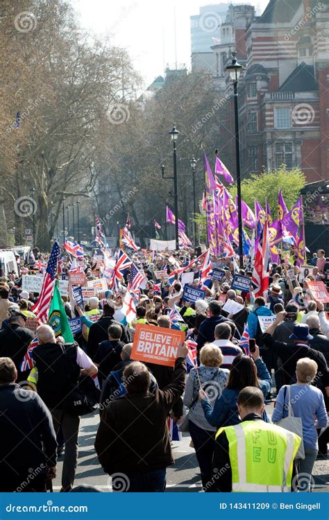 Brexit Day Protest In London Editorial Stock Image Image Of Signs