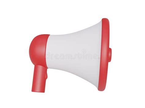 White Red Megaphone 3d Render Stock Illustration Illustration Of