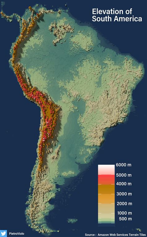 elevation map of south america 1