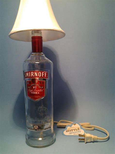 Smirnoff Liquor Bottle Table Lamp W White Shade Custom Hookahs