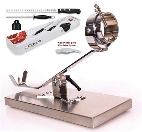 Jamonero Basculante Con Cabezal Giratorio Inox Y Base Acero Inox Set