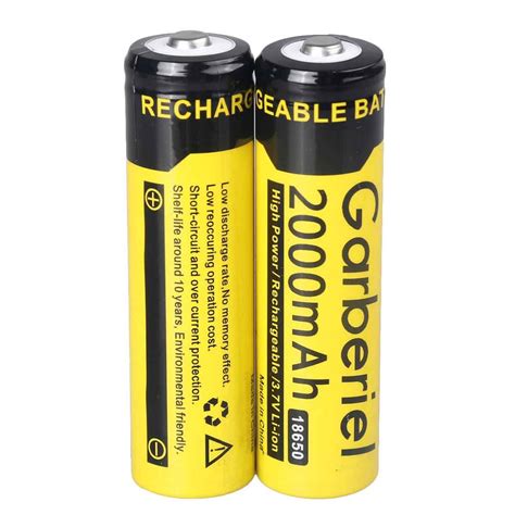 High Power 2000mah 37v Rechargeable 18650 Battery 10 Pack Yellow