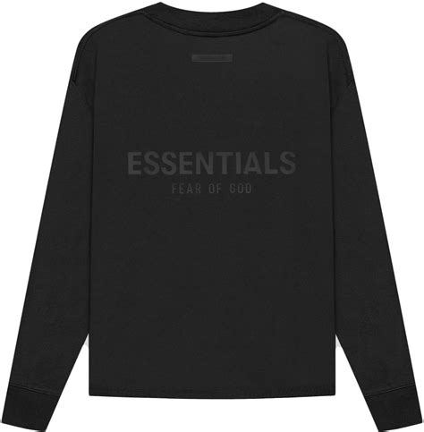 Fear Of God Essentials Long Sleeve T Shirt Blackstretch Limo Ss21