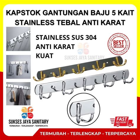 Jual Capstock Kapstock Hook Gantungan Baju Bahan Stainless Kapstok