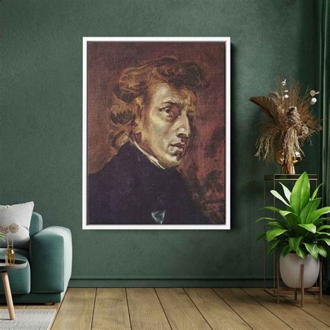 Frederic Chopin 1838 By Eugene Delacroix24 X 32 White Frame