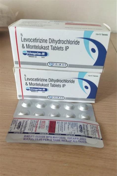 Levocetirizine Hydrochloride 5mgand Montelukast 10mg Tablet At Rs 950box