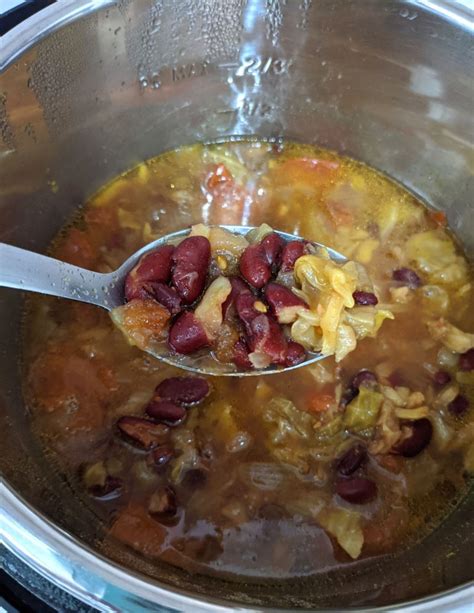 Dark Red Kidney Beans Cabbage Soup In Instant Pot