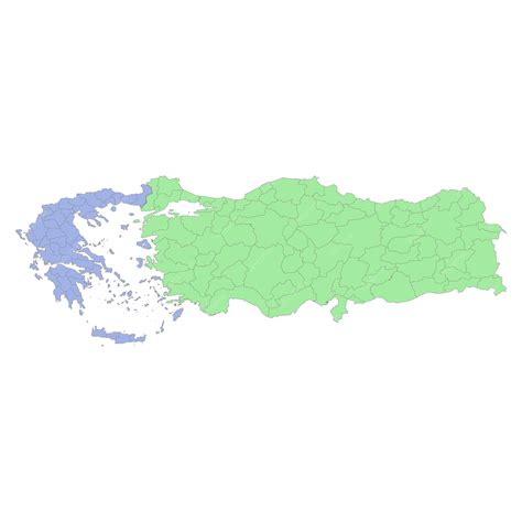 Premium Vector | High quality political map of Greece and Turkey with borders of the regions or ...