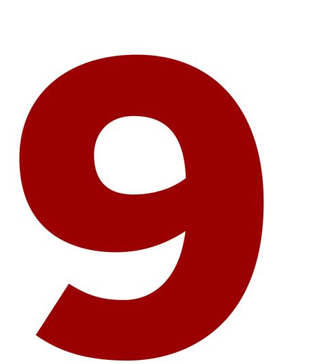 9 Letter Number Png Transparent Images