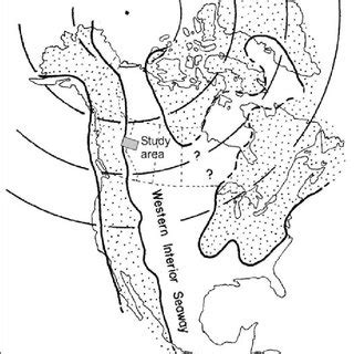 Paleogeographic Map Of The Western Interior Seaway In The Early