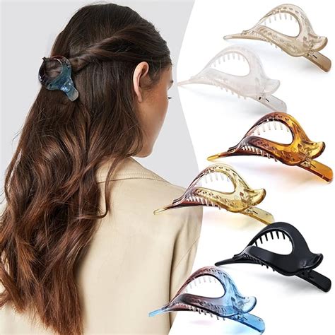 D Pcs Flat Claw Clips French Concord Flat Hair Clips For Women