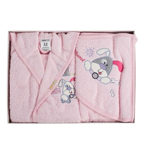 Coffret Sortie De Bain Rose Bambinerie T