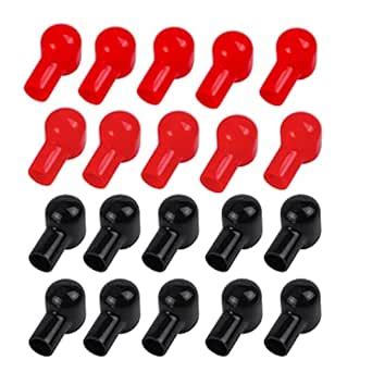 Lot De Caches Isolants Pour Bornes De Batterie Rouge Noirs