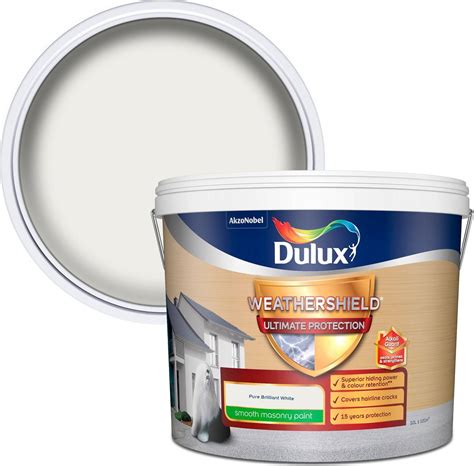 Dulux Weathershield Ultimate Protect Smooth Masonry Paint Pure White