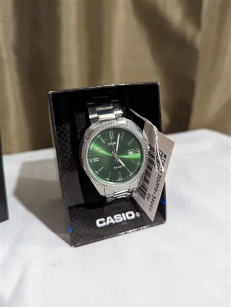 CASIO COLLECTION WATCH MTP 1302PD 3AVEF Green Dial 39mm Brand New 58