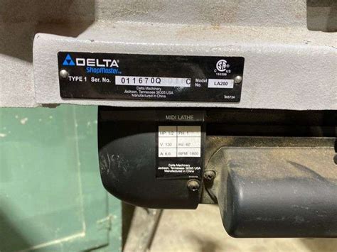 Delta Shopmaster Midi Lathe On Stand 12 Hp 120 Volt Ac 66 Amps 1800