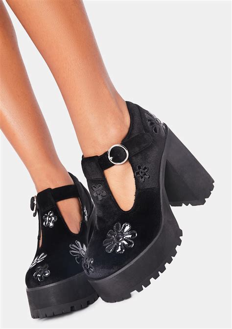 Delias By Dolls Kill Flower Platform Mary Janes Dolls Kill