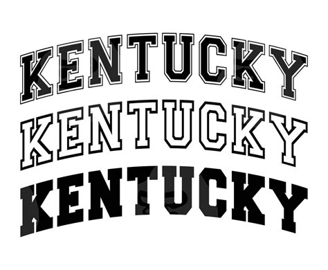 Kentucky Svg Kentucky Varsity Png College Font Arched Text America