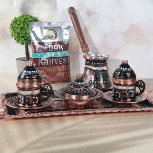 Vintage Turkish Coffee Set of 2,copper Coffee Set,turkish Copper ...