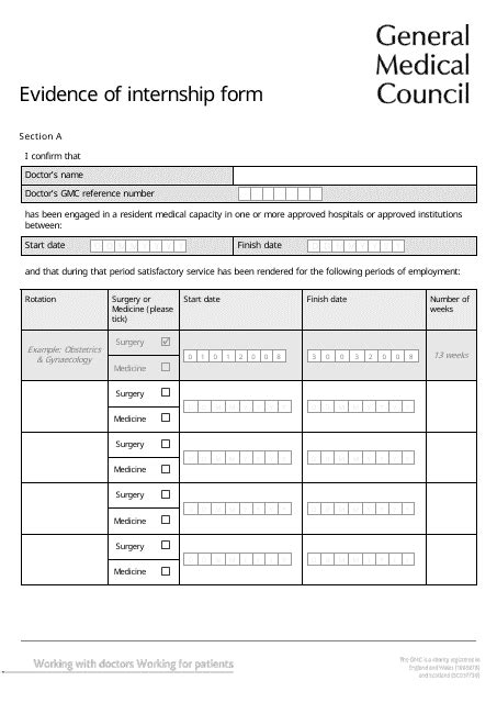 United Kingdom Evidence Of Internship Form Fill Out Sign Online And Download Pdf Templateroller