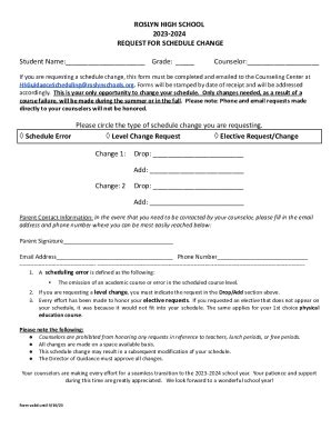 Fillable Online Counseling Course Change Request Process Fax Email