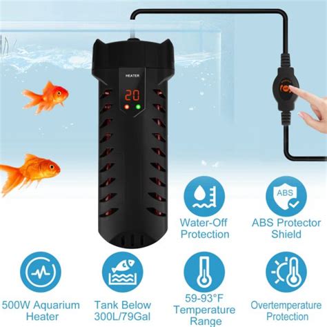 Dropship 500W Submersible Aquarium Heater Temperature Adjustable ...