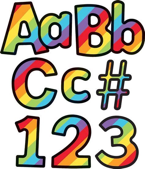 Carson Dellosa 219 Piece 4 Rainbow Bulletin Board Letters