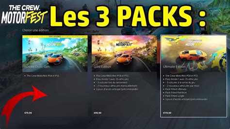 PRIX et CONTENUS des différents PACKS THE CREW MOTORFEST PS à 5min