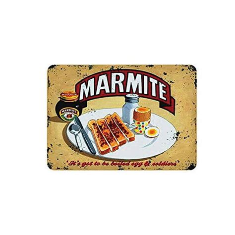 Retro Metal Aluminium Sign Vintage Marmite Sign For Home Coffee Wall