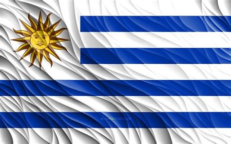 Uruguayan Flag 4k Wavy 3d Flags Of South American Countries