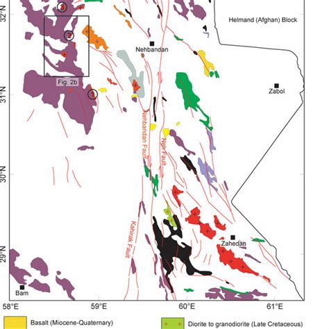 Colour Online Simplified Magmatic Map Of Eastern Iran Modified After