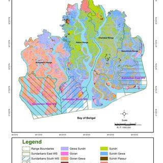 Vegetation map of Sundarban Reserve Forest showing three Wildlife ...