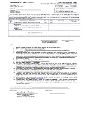 Fillable Online Zcwd Gov Rfq Powder Chlorine Pdf Fax Email