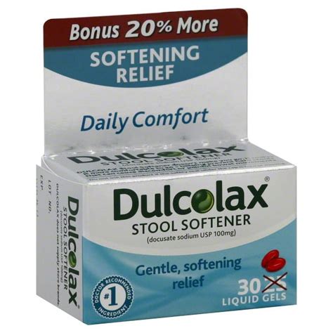 Dulcolax Stool Softener Laxative Liquid Gel Tablets For Gentle