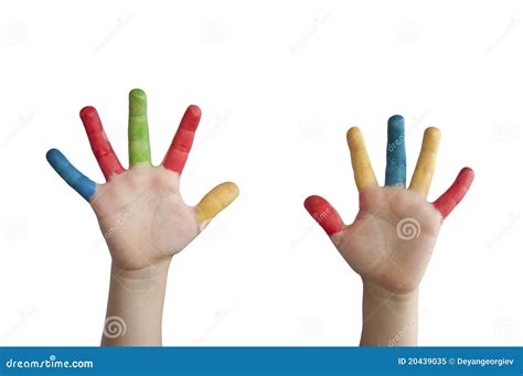 Children Colored Hands Stock Image Image Of Color Isolated 20439035