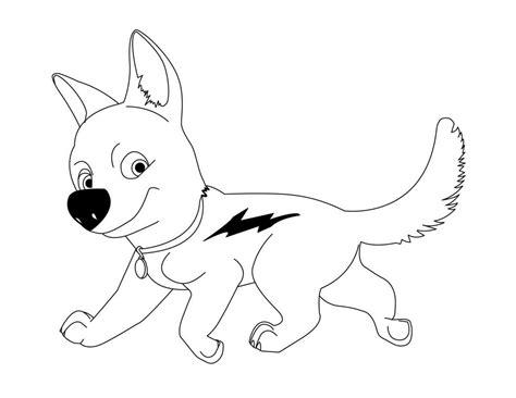 Dibujo De Bolt Para Colorear Dibujos Infantiles De Bolt Colorear Bolt