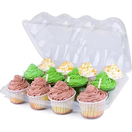 Amazon 5 Cupcake Containers Plastic Disposable High Dome Cupcake