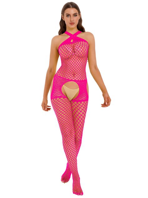 Women Lingerie Fishnet Body Stocking Dress Underwear Babydoll Sleepwear