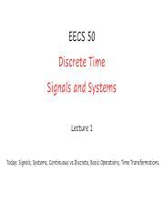 Lecture1 Pdf EECS 50 Discrete Time Signals And Systems Lecture 1