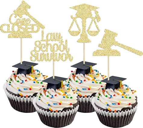 Amazon Gyufise Pcs Lawyer Graduation Cupcake Toppers Gold