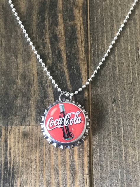 Coke Bottle Cap Necklace Handmade Jewelry Original Coca Cola Etsy