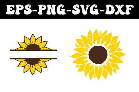 Sunflower Split Monogram Svg Graphic By Sweetsvg · Creative Fabrica