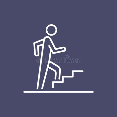 Man Climbing On The Stairs Steps Icon Business People Icon Simple Line