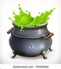 Pot Witch Kitchen Happy Halloween 3d Stock Vector (Royalty Free) 705303466