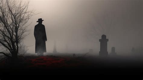 Premium AI Image | gothic cemetery in the fog halloween card