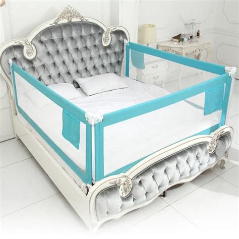 Barrière De Lit Enfants Bébés Protection Bord De Lit Pour Sécurité BLEU