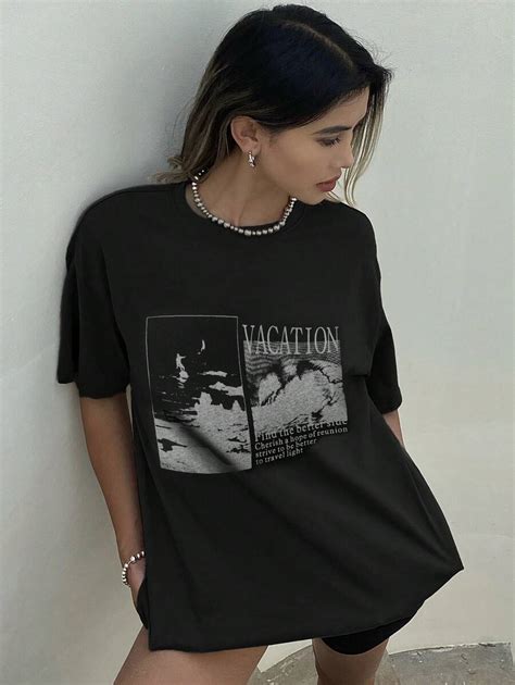 DAZY Camiseta Solta Feminina De Manga Curta E Gola Redonda