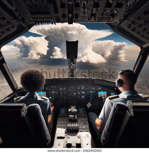 Two Pilots Cockpit Big Military Bomber AI-generated image 2462442463 ...