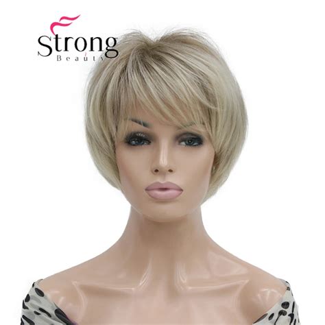 Strongbeauty Short Soft Shag Ombre Blonde Bob Full Synthetic Wig For Women Colour Choices