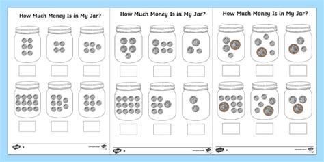 Counting Money In Jars | Philippine Peso worksheets - Twinkl